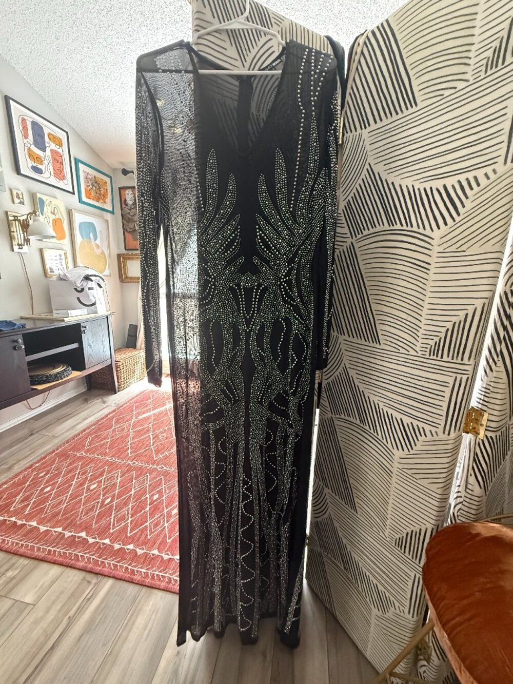 Elena Embellished Maxi Dress - Black